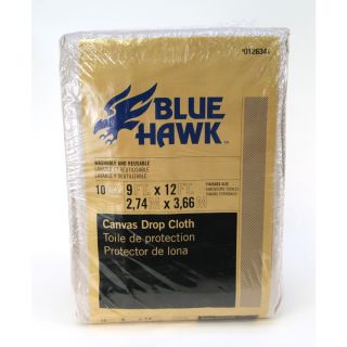 Blue Hawk 10 oz Canvas Drop Cloth (Common 9 ft x 12 ft; Actual 9 ft x 12 ft)