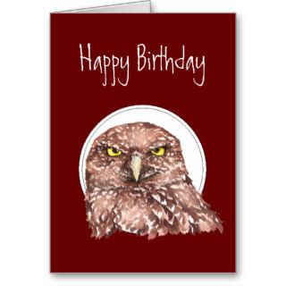 Funny Birthday Older Wiser Burrowing Owl Humor Card