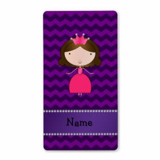 Personalized name pink princess purple chevrons personalized shipping label