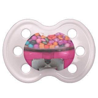 Funny retro girly pink bubblegum machine gumball baby pacifier