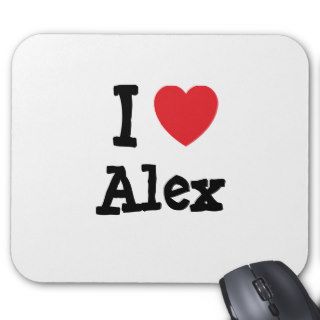 I love Alex heart T Shirt Mouse Mats