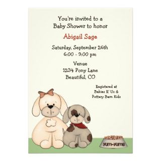 Puppy Dog Baby Shower Invitation for Boys