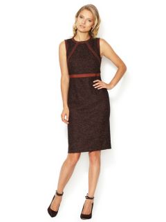 Tweed Shift Dress with Contrast Trim by Magaschoni
