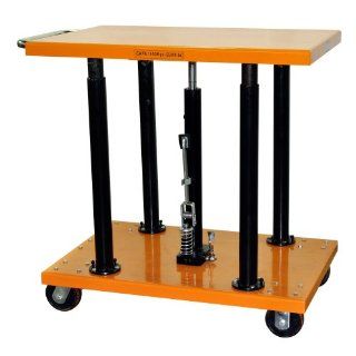 Bolton Tools New Foot Operated Center Post Hydraulic Lift Table with Handle   2200 LB of Capacity   54.0" Max Height   Model PT 20 2436