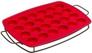 KitchenAid Silicone 24 Cup Mini Muffin Pan with Sled, Red Kitchen & Dining