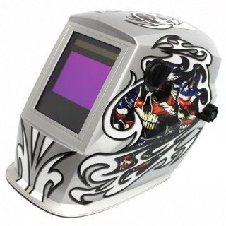 Antra AH4 660 101S Wide Shade Range 4/5 9/9 13 Large Viewing Size 3.78"X2.5" Solar Power Auto Darkening Welding Helmet with AntFi X60 6 with Grinding Feature Extra lens cover Good for Arc Tig Mig Plasma ANSI Certified By Colts Lab    