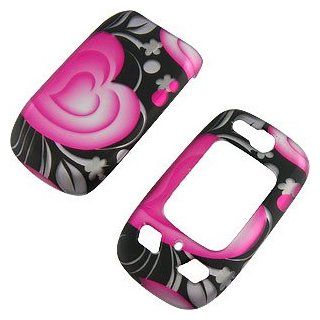 Floral Hearts Black Protector Case for Samsung Convoy 2 SCH U660 Cell Phones & Accessories