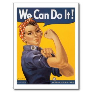 Rosie Riveter We Can Do It    WWII Post Cards