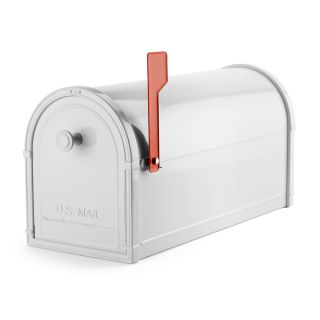 Architectural Mailboxes 8 in x 10 in Metal White Post Mount Mailbox