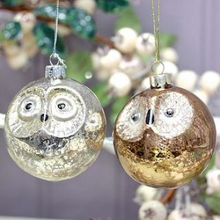 round barn owl bauble by lisa angel homeware and gifts