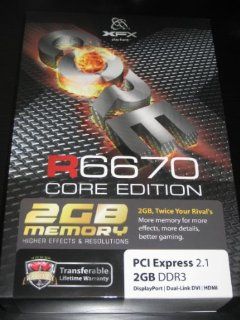 XFX HD 667X CDFR R6670 Core Edition Video Card 2GB 128 bit DDR3 PCI Express 2.1 Display Port / Dual Link DVI / HDMI HD667XCD Computers & Accessories
