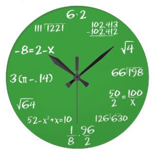 Green Slate Math Clock