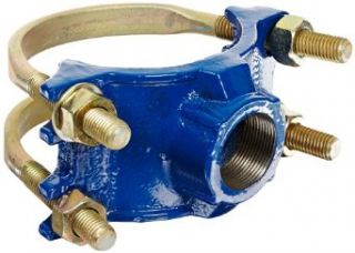 Smith Blair Ductile Iron Saddle Clamp, Double Bale, 4" Pipe Size, 1 1/2" NPT Female Outlet Industrial Pipe Fittings