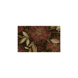 Style Selections 27 in x 45 in Rectangular Red Floral Accent Rug