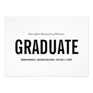 Bold White Photo Graduation Announcements