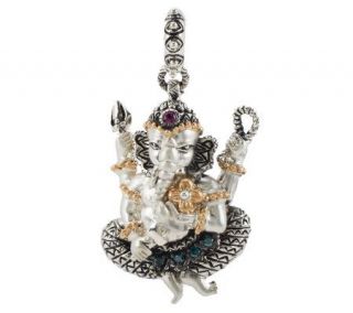 Barbara Bixby Sterling/18K Blue Diamond & Gemstone Ganesh Charm —