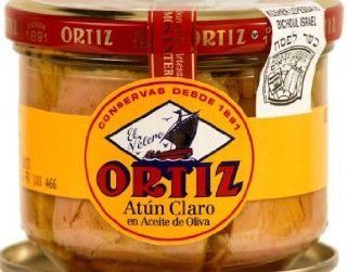 Ortiz Tuna Yellow Fin Jar Olive Oil   Full Case  Packaged Tuna Fish  Grocery & Gourmet Food