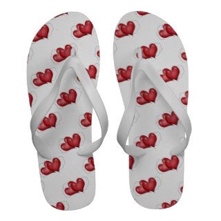 Two Balloon Hearts With Cloud Flip Flops