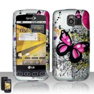 Rubberized Butterfly Design for LG LG Optimus S LS670 Cell Phones & Accessories