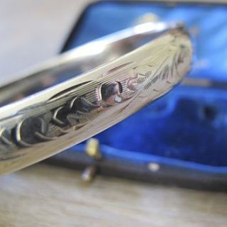 vintage 1962 silver hinged bangle by ava mae designs