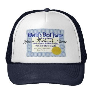 World's Best Farter Funny Dad Prank Mesh Hats