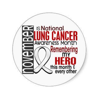 Lung Cancer Awareness Month Ribbon I2.2 Round Stickers