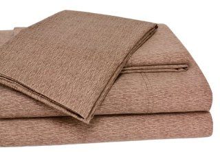 Elite Home Products Turino Ikat Collection 300 Thread Count Sateen 3 Piece Sheet Set, Twin, Mocha   Pillowcase And Sheet Sets