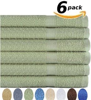 Utopia Cotton Bath Towel 27 Inch x 54 Inch 400GSM, 6 Pack, Sage Green   Towel Sets