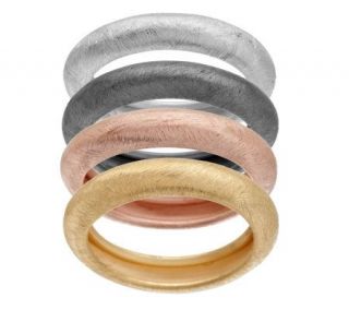 VicenzaSilver Sterling Set of Four Satin Finish Stack Rings —