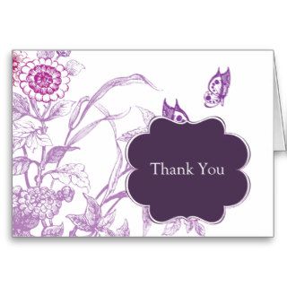 Purple Butterfly Thank You Note Card