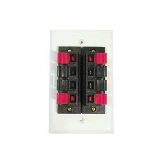 Speaker Wall Plate w/ Two 4 Position Terminals   White  75 678 Electronics