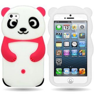 CoverON� Silicone Panda Design Rubber Soft Skin Case Cover for Apple Iphone 5C   Red Cell Phones & Accessories