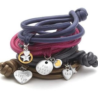 personalised lambs leather wrap bracelet by chambers & beau