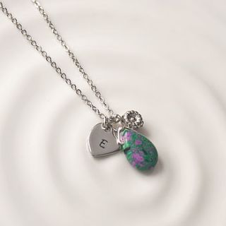 personalised heart charm and gem stone by norigeh
