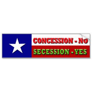 Concession   NO, Secession   YES Bumper Sticker
