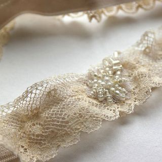 vintage lace wedding garter by faulkner & carter london