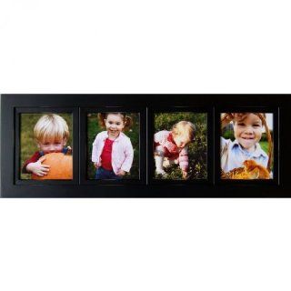 Collage Frames, 4 Opening Black 5x7 Multi Photo Picture Frames  Solid Wood, Hand Distressed   Multiple Opening Picture Frame