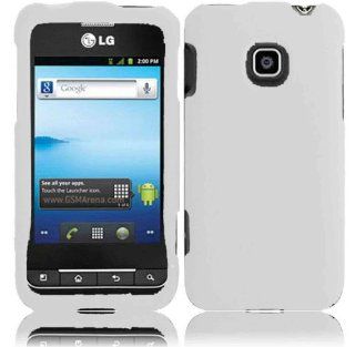 Hard Case for LG Optimus 2 AS680 Optimus Net L45C   White Cell Phones & Accessories