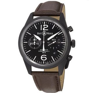 Bell & Ross Men's BR126 ORIGINAL CARBON Vintage Black Dial and Brown Strap Watch at  Men's Watch store.