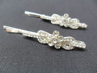 pair of diamante hair clips by yatris home and gift