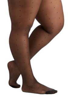Dot to Be You Tights in Black   Plus Size  Mod Retro Vintage Tights