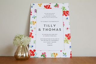 ditsy design wedding invitation set by lucy says i do