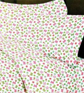 Laura Ashley Flutterby Butterflies & Flowers Sheet Set TWIN   Pillowcase And Sheet Sets