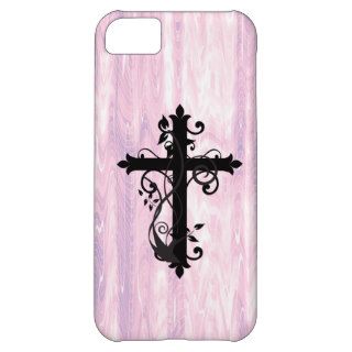 Cross and Flowers with Washed Background iPone 5 iPhone 5C Covers