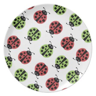 Red and Green Lady Bug Dinner Plates
