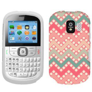 Alcatel One Touch 871A Chevron Peach Green Red on Dots Pattern Phone Case Cover Cell Phones & Accessories