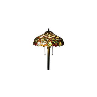 Warehouse of Tiffany 60 in Bronze Craftsman/Mission Indoor Floor Lamp with Glass Shade