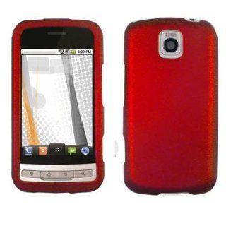 LG MS690 Optimus M Hard Plastic Snap on Cover Solid Red (Rubberized) MetroPCS Cell Phones & Accessories
