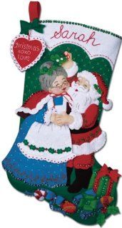 Bucilla Musical Felt Applique Christmas Stocking Kit UNDER THE MISTLETOE