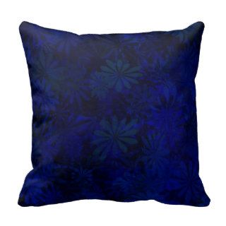 Sapphire Blue Daisy Flowers Pillow
